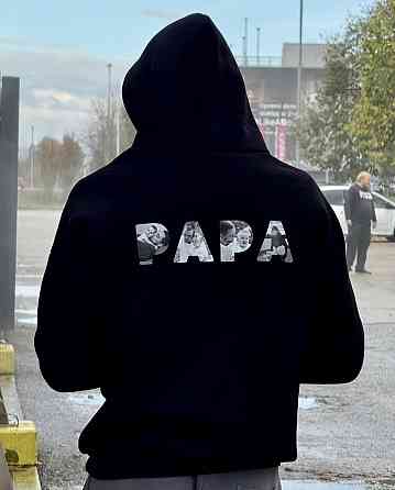 Худи “PAPA” с вашими фотографиями — индивидуальный фотодизайн XL, Графитовый Черновцы