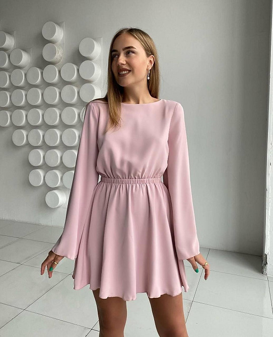 Жіноча романтична міні сукня з відкритою спиною костюмка Одеса - фото 1