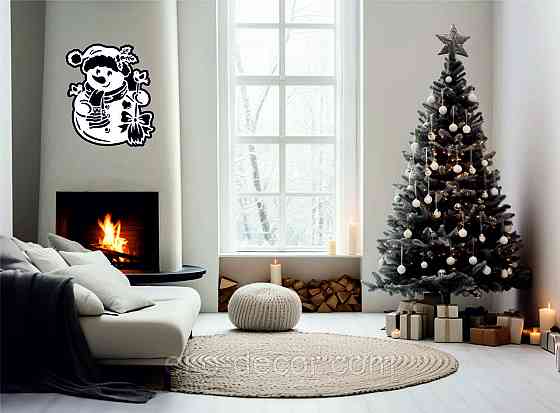 Декоративне настінне Панно «Сніговик», Декор на стену 90*78 см Київ