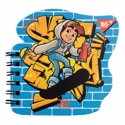 Блокнот Yes А7/24 дв. спираль Subsurf, фигурный (681819) Винница - изображение 1