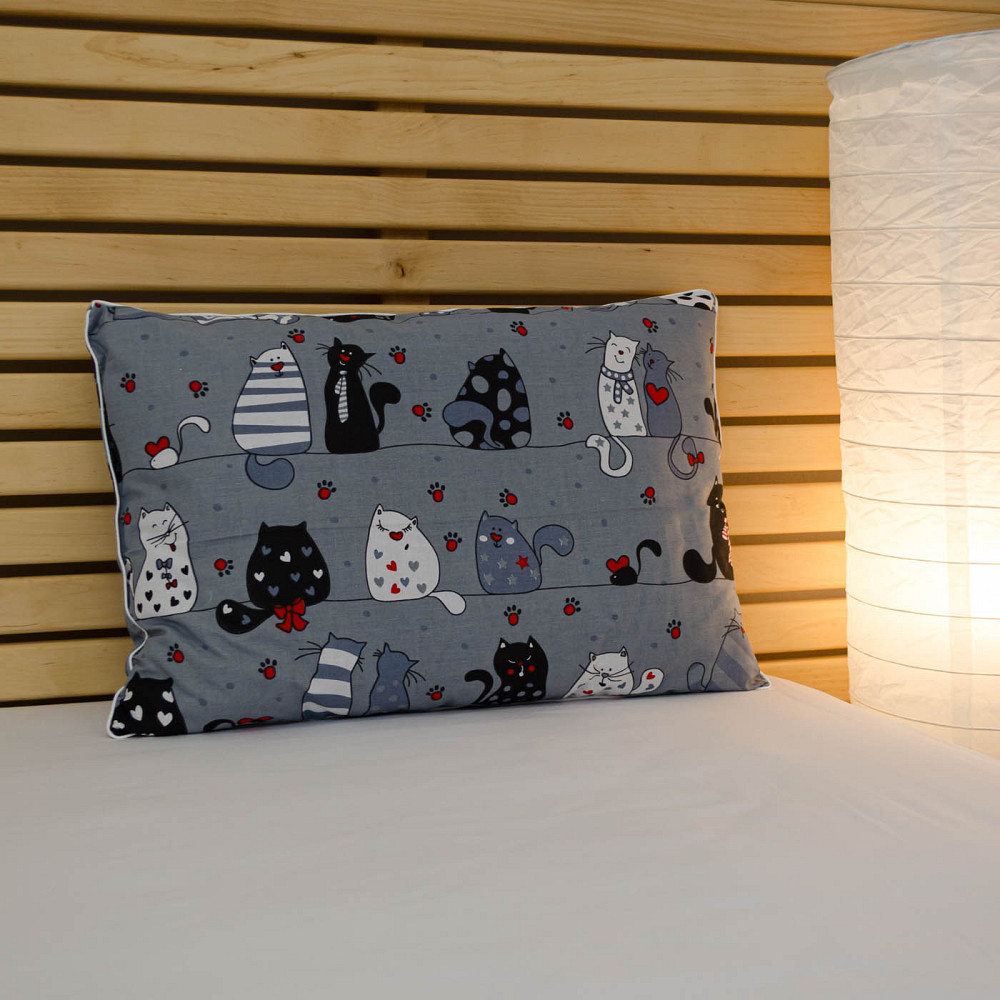 Подушка конопляна дитяча YouStar 40х60 см чохол 100% бавовна бязь (Сірий) Суми - фото 1