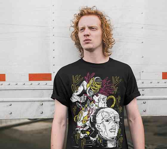 Футболка мужская аниме Маде Ін Хеавен Джоджо оверсайз (S/M/L) Черний AnimeJ0985 Днепр