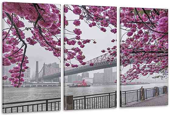 Модульная картина в гостиную / спальню   Сакура    ART-020_3A Киев