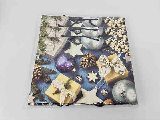 Паперові пакети великий горизонтальний 36/22/10 новорічний-06 (12 шт.) Харків