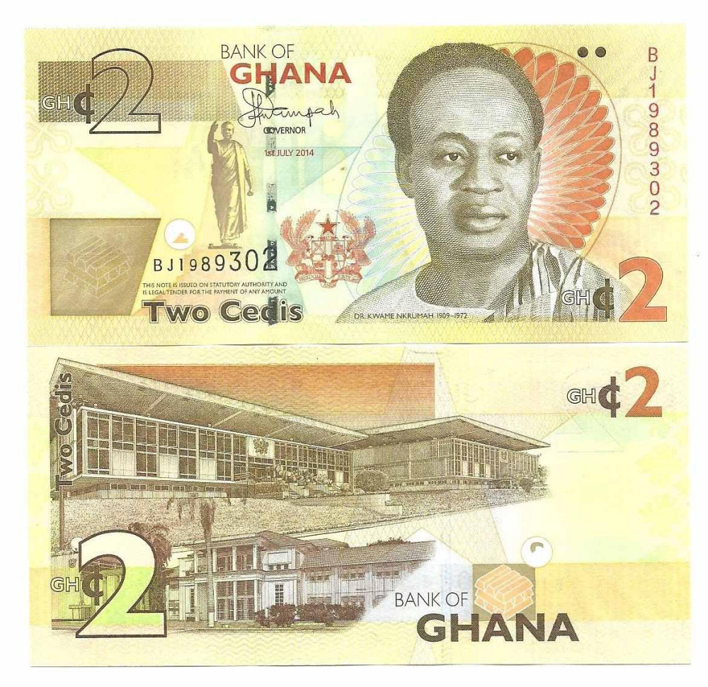 Гана / Ghana 2 Cedis 2014 Pick 37Аc UNC Полтава - изображение 1