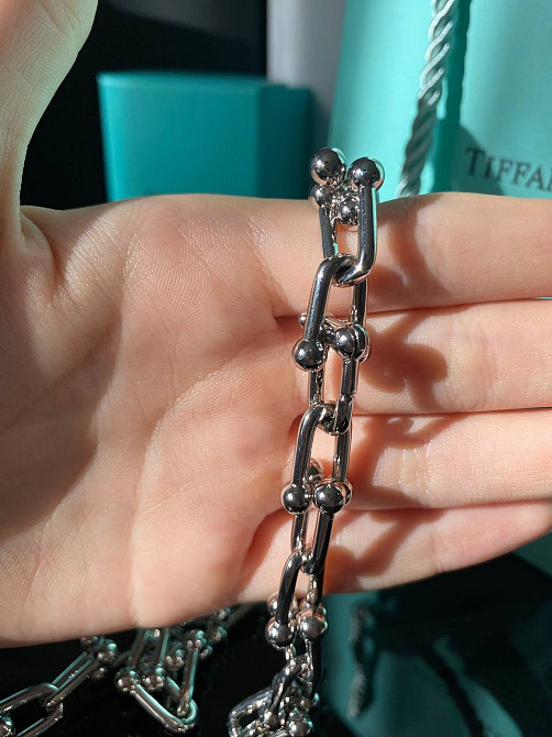 Tiffany Тиффани подвеска крупная стильная цепь / посеребрение / упакована в мешочек Tiffany Одесса - изображение 3