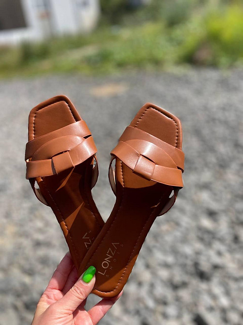 Lonza Зручні шльопанці жіночі літні коричневі на плоскій підошві штучна шкіра LONZA G1-11A р. 3 Коломыя - изображение 2