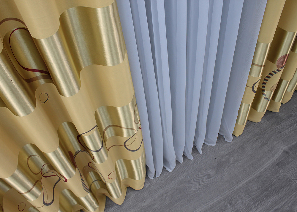 Комплект готовых штор VR-Textil Софт № 366ш 150х270 см 2 шт. Бежевый (33-0331) Киев - изображение 7