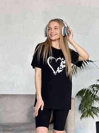 Жіночий комплект з футболкою та велосипедками рубчик Dynamic Київ