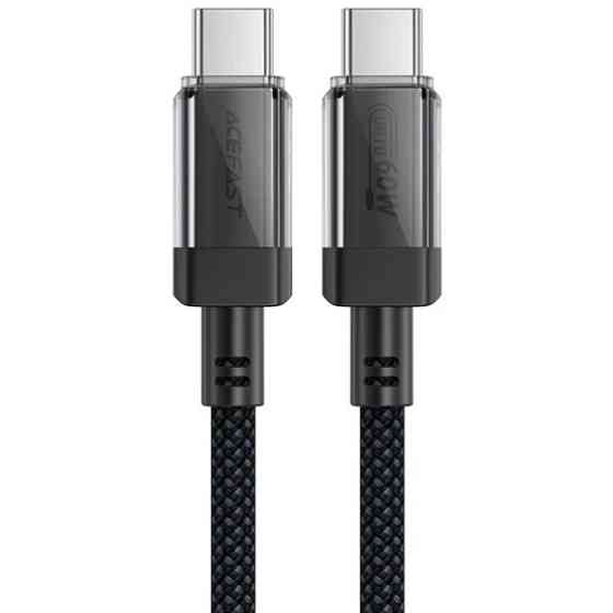 Кабель USB 2.0 Type-C M-M, 1.2м 60W stainless steel Black, C12-03 Acefast Вінниця