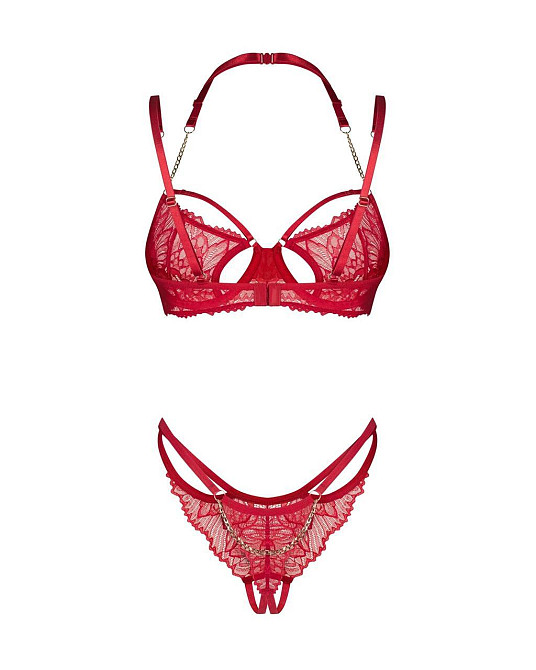 Комплект Obsessive Matildea 2-pcs crotchless set 2XL/3XL Sex Aura Київ - фото 3
