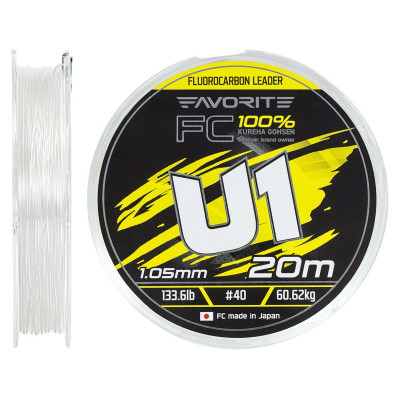 Флюорокарбон Favorite U1 FC 20m 40/1.05mm 133.6lb/60.62kg (1693.12.06) Винница - изображение 1