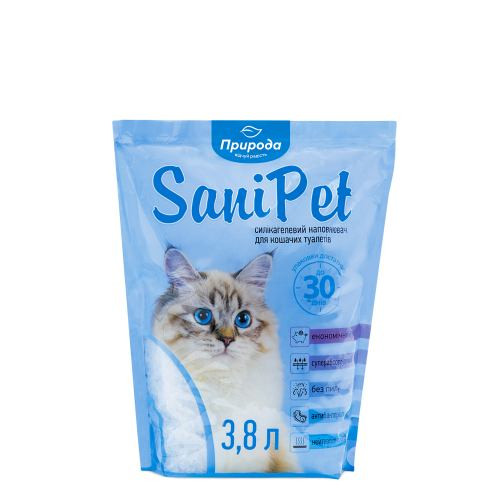 Наполнитель Sani Pet для кошачьего туалета силикагелевый 3,8 л Киев - изображение 2