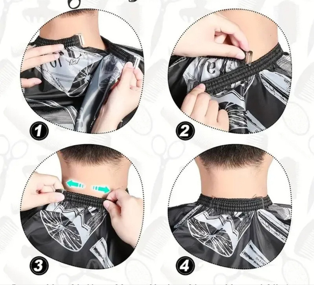 Парикмахерская накидка для стрижки и покраски 110 на 140 см черный Киев - изображение 5