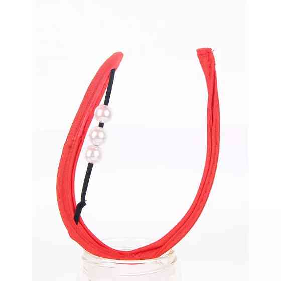 Труси без лямок червоні мереживні з перлами - розмір універсальний, спандекс Київ