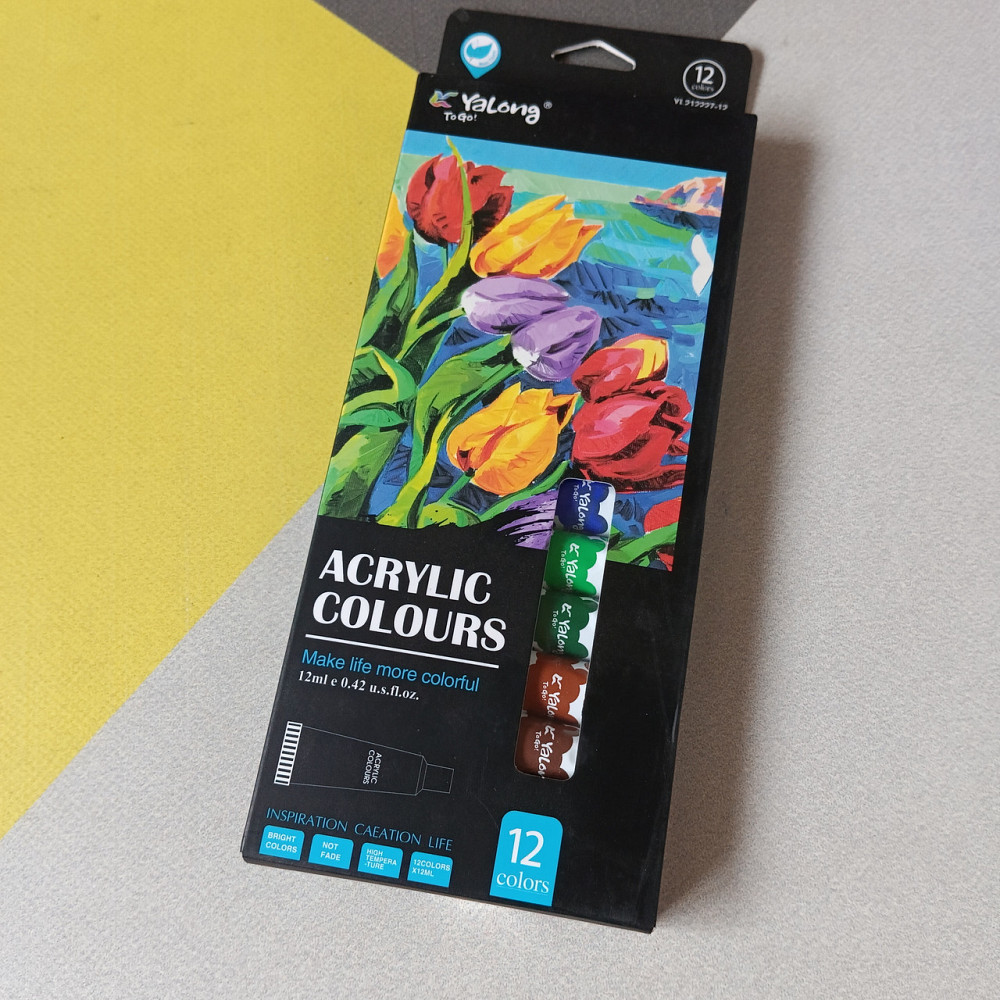 Краски акриловые 12 цветов в тюбиках. Киев - изображение 1