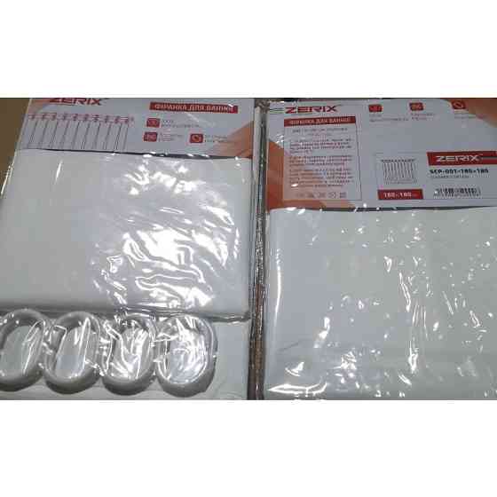 Шторка для ванної Zerix SCP-001-180x180 з PEVA (поліетиленвінілацетату) (Колір білий прозорий) (ZX5000) Київ