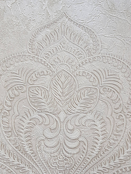 Обои винил на флизелине горячего тиснения DU&KA King1.06х10 вензеля глянцевые текстурные молочные бежевые Киев - изображение 3