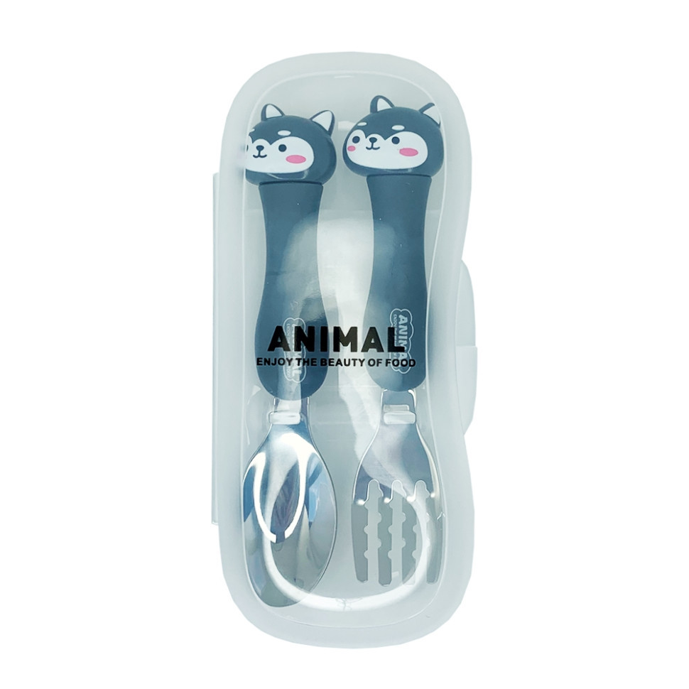 Дитячий набір ложка та виделка "Кіт чорний" MGZ-0102(Cat-Black) у футлярі Вінниця - фото 2