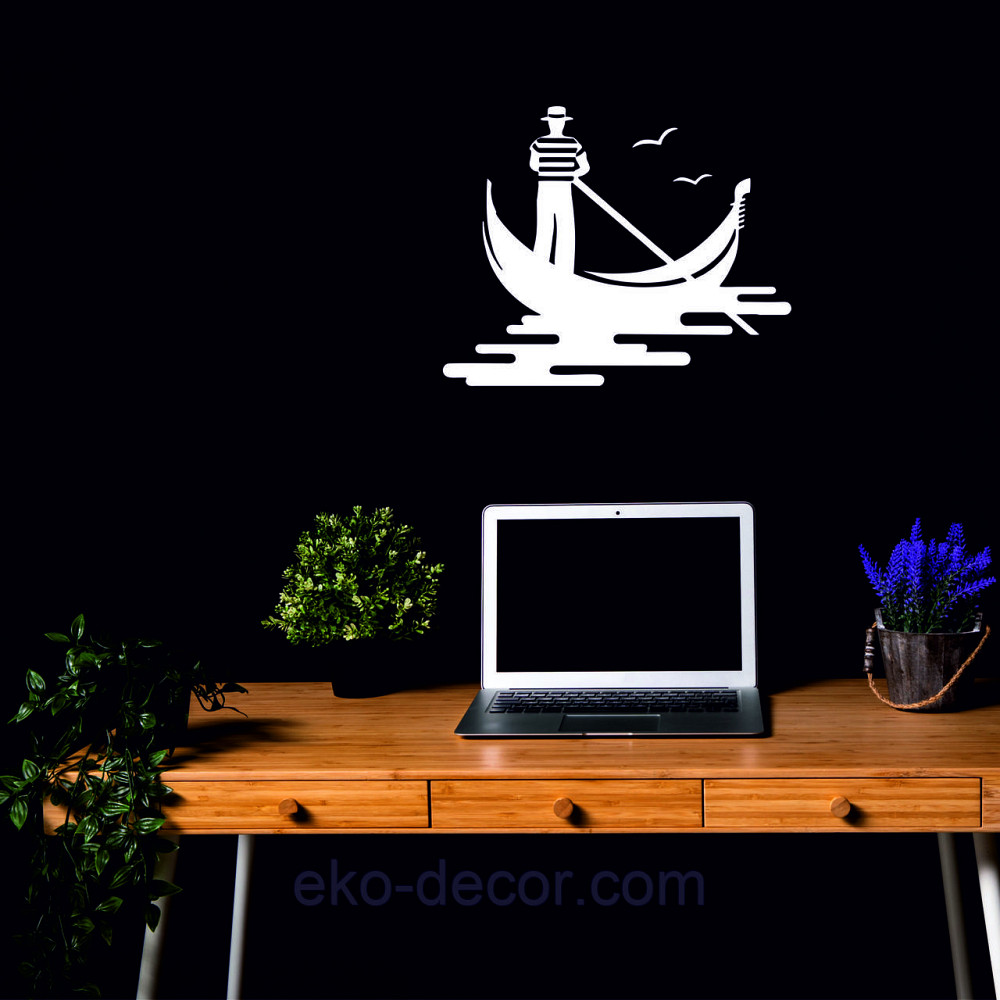 Декоративное настенное Панно «Венецианский гондольер» Декор на стену 90*72 см, Белый Киев - изображение 5