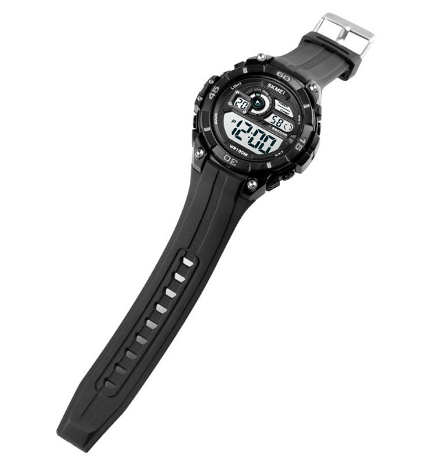 Чоловічий спортивний наручний годинник Skmei 1756 водонепроникний 10 АТМ (Чорний) Вінниця - фото 10