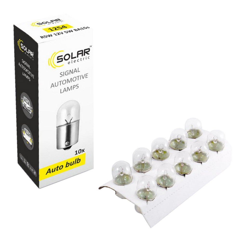 Лампа розжарювання Solar R5W 12V 5W BA15s, 10шт Киев - изображение 1