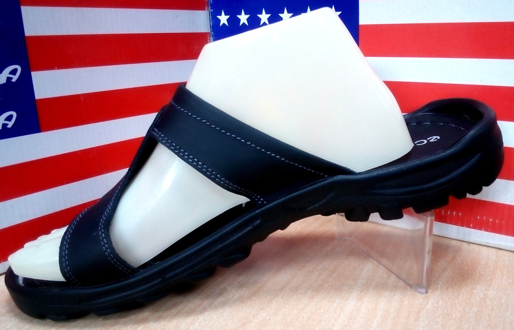 Мужские кожаные шлепки ,производство Польши.p.41(26.5см) Киев - изображение 7