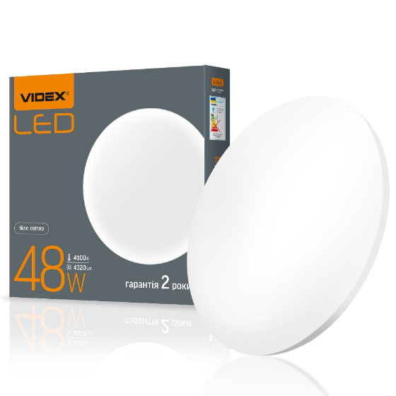 LED Світильник настінно-стельовий 48W 4100К 220V круглий матовий VL-CLR-484М Videx Житомир - изображение 1