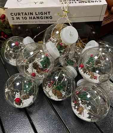 Гірлянда Xmas M-1 Copper curtain ball lamp 7257 Ялинка, різнобарвна Винница