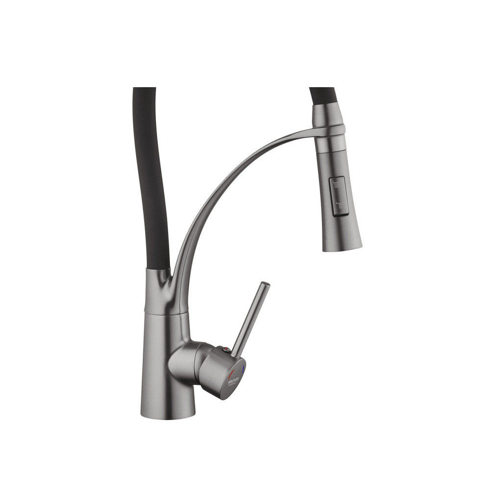 Смеситель для кухни с гибким изливом Kroner KRP Ersel - GRP03393BLK черный/графит Киев - изображение 6