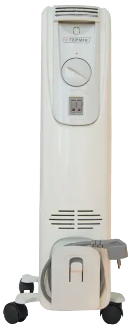 Масляний обігрівач Термія H0612 6 секцій 1.2 кВт електрорадіатор з термостатом з захистом від перекидання підлоговий на колесах Тернопіль - фото 3