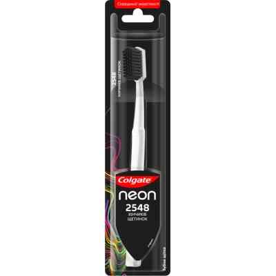 Зубна щітка Colgate Neon 2548 кінчиків щетинок середньої жорсткості Біла (2172000000027) Вінниця