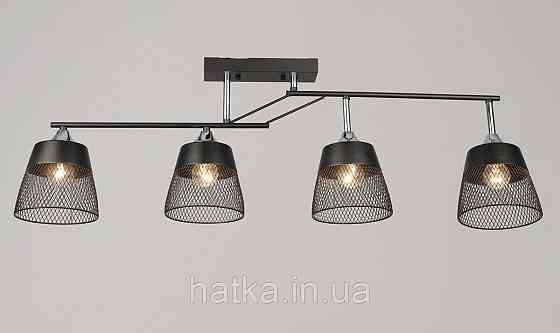 Люстра стельова на 4 плафони VALESO K2324/4 Метал E27 Чорний + Хром Київ