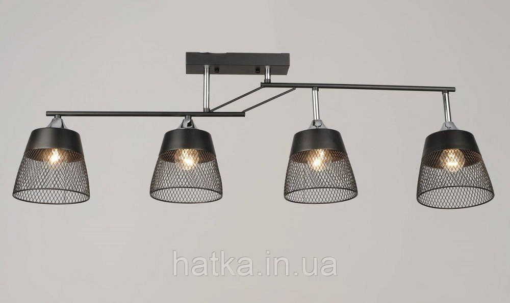 Люстра стельова на 4 плафони VALESO K2324/4 Метал E27 Чорний + Хром Київ - фото 1