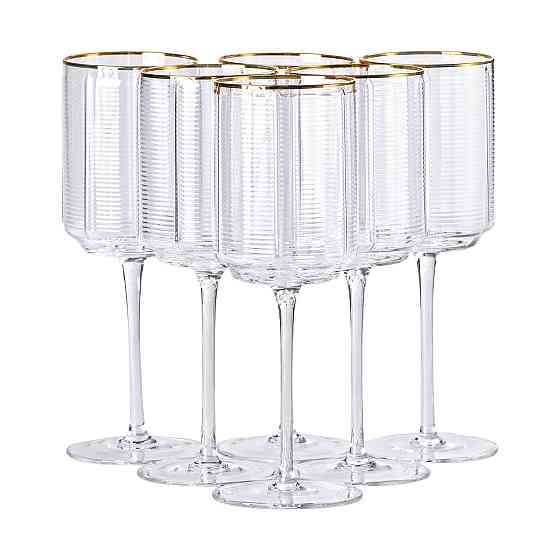 Yiwu Набір з 6 високих келихів з тонкою ніжкою, 450 мл, для вина HP-16-13 Коломия