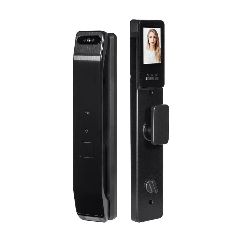 Замок біометричний автономний Trinix TRL-8804BTV Black L/R з Bluetooth та Wi-Fi, розпізнаванням облич, долоней, зчитувачем Київ - фото 1