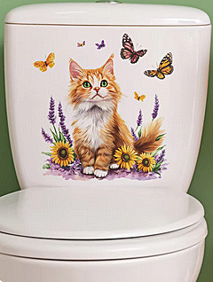 Наклейка на унитаз для декора Котик Киев - изображение 1