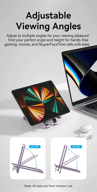 Тримач для телефона Vention Portable Cell Phone Stand Holder for Desk Aluminum Alloy Type Gray (KCZH0) Київ - фото 12