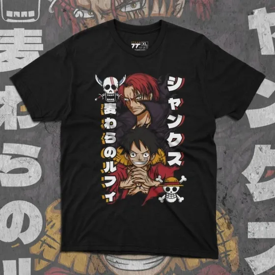 Футболка для подростка мальчика с принтом Ван Пис Луффі і Шанкс Размер 160 Anime10998 Днепр