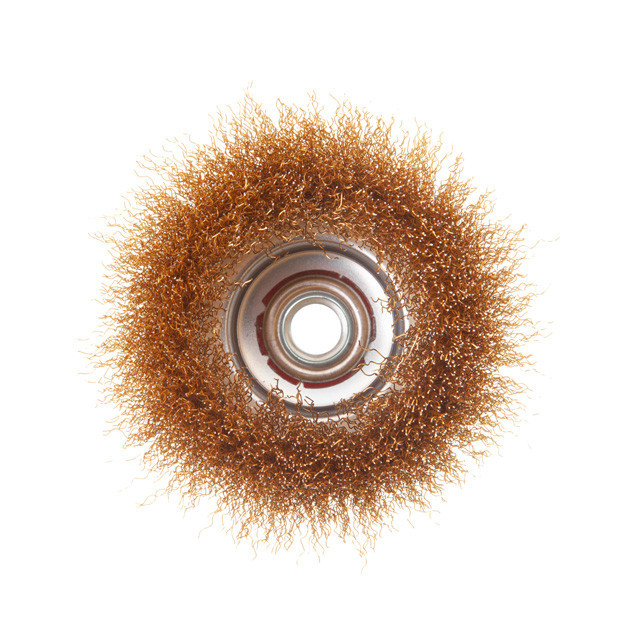 Щітка чашкова, 100 мм, M14, кручений дріт покритий латунню, для КШМ, 8500 об/хв INTERTOOL BT-1101 Київ - фото 2