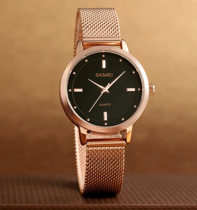 Жіночий наручний годинник Skmei 1528 (Рожеве золото) Київ - фото 5
