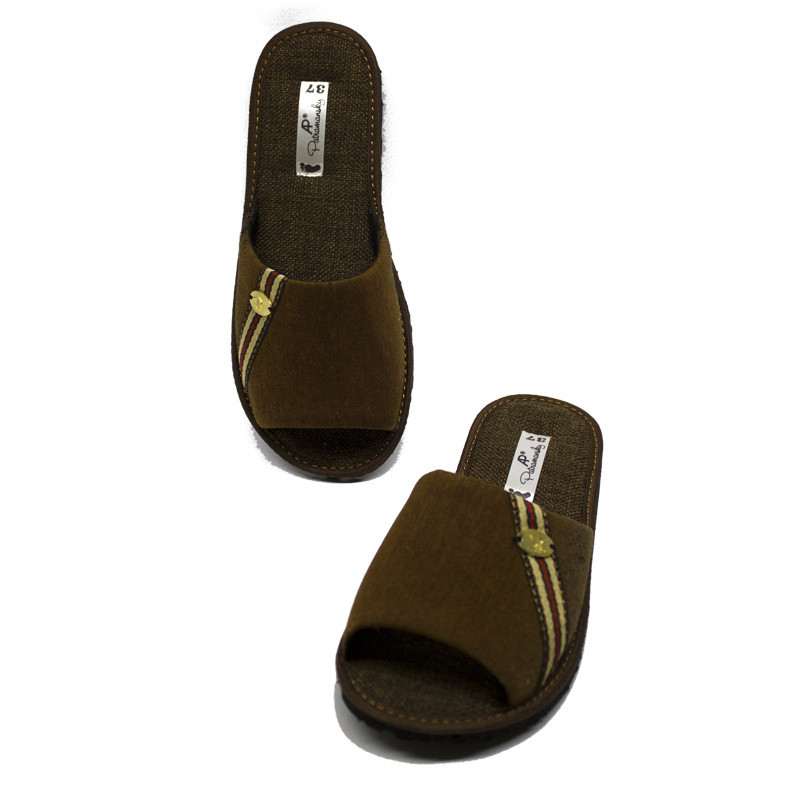 Тапочки Домашние Для Мальчика Подросток с открытым носком коричневые Парусник тм "PaGo" Одеса - фото 3