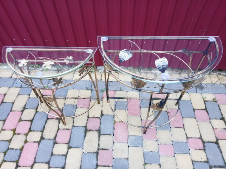 Столик кований пристінний маленький M-048 Київ - фото 7