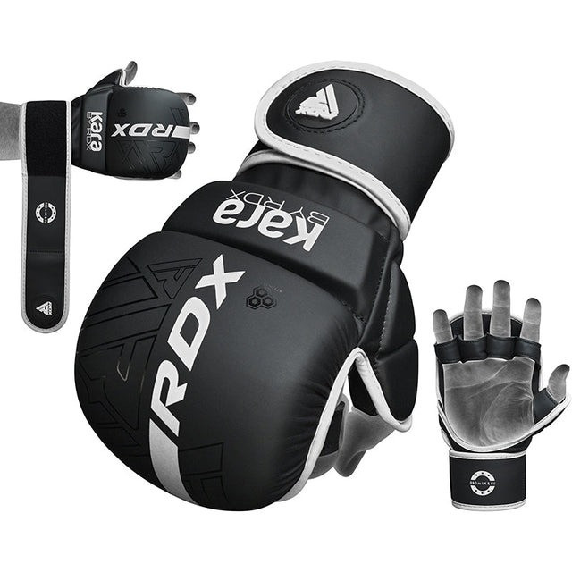 Рукавиці для ММА (Греплінгові рукавички) RDX F6 KARA Matte White Plus S/M (капа у комплекті) Каменское - изображение 3