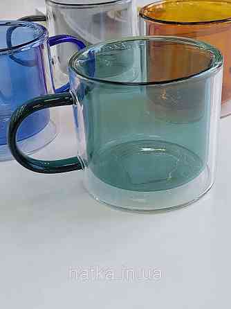 Чашка з подвійним дном Olens "Ейфорія" 250 мл зелена для дому кафе та ресторану Київ