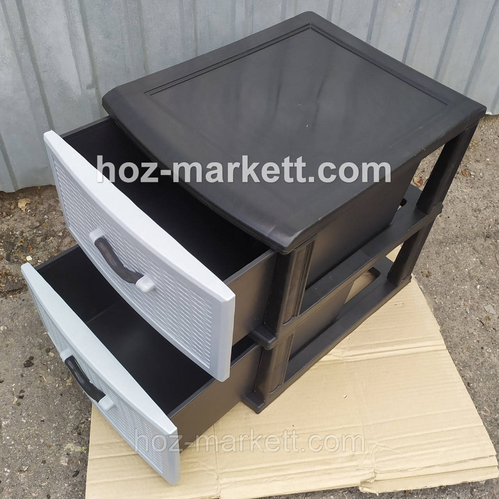 Комод пластиковый Стиль тумбочка на 2 ящика серый Харьков - изображение 5