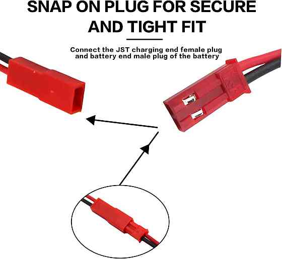 USB кабель для зарядки 3.7V с разъемом JST 2-pin для LiPo аккумулятора дрона квадрокоптера чёрный Киев