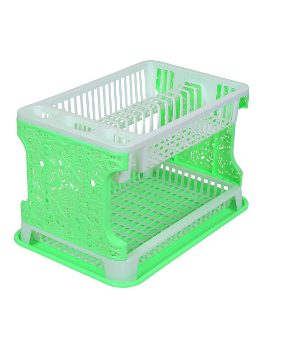 Сушарка для посуду Efe ажурна. 42х29х29 біло-зелена Одеса - фото 1