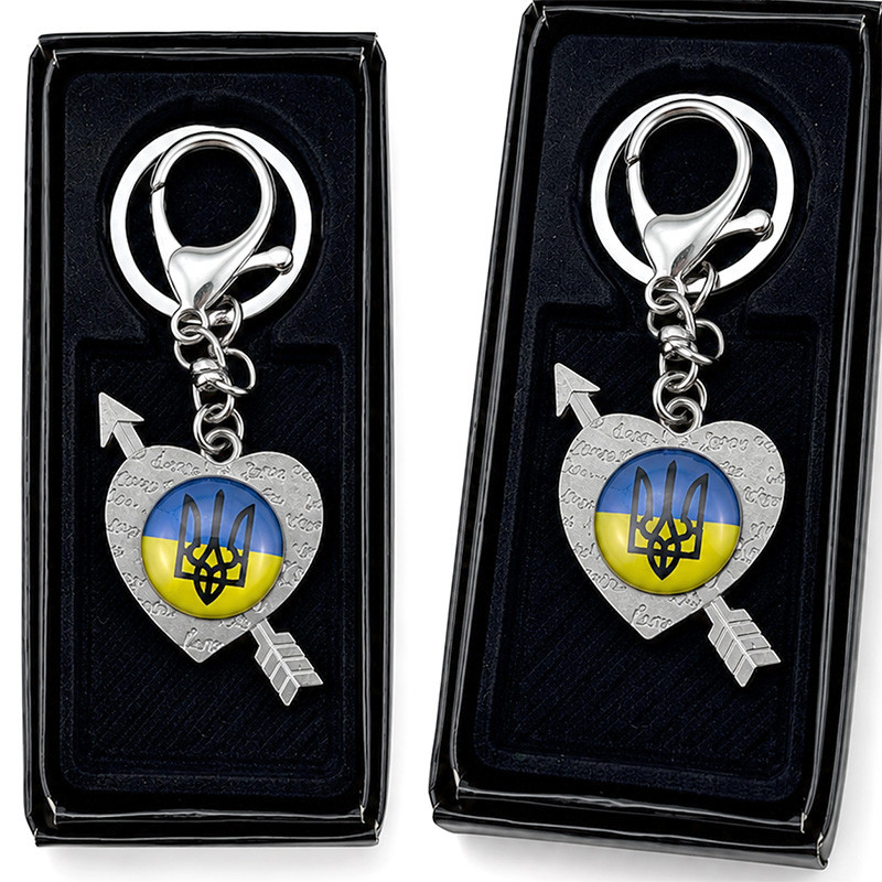 Брелок для ключів партиотичний Серце Україна Київ - фото 1