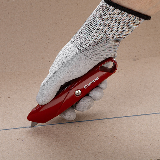 Ніж трапецієподібний, 60×19 мм, з висувним лезом, металевий корпус INTERTOOL HT-0505 Киев - изображение 16